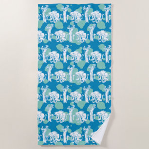 Weasel & Baboon Blue Character Pattern Beach Towel