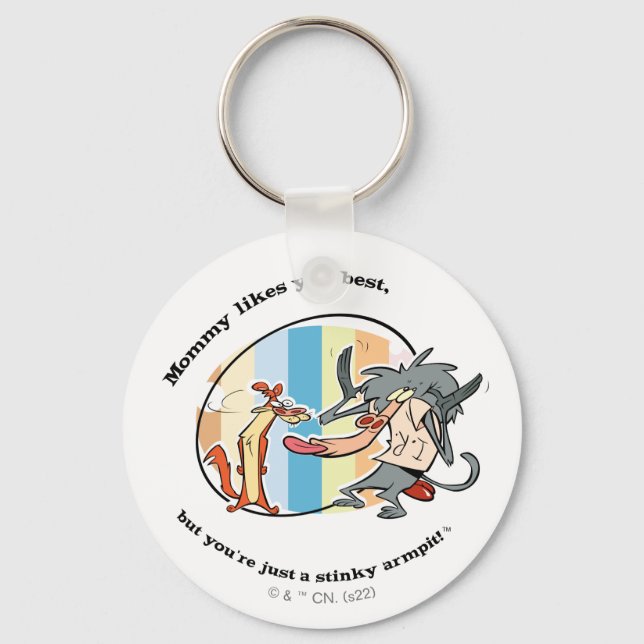 Weasel & Baboon "Mommy Likes You Best" Keychain (Front)