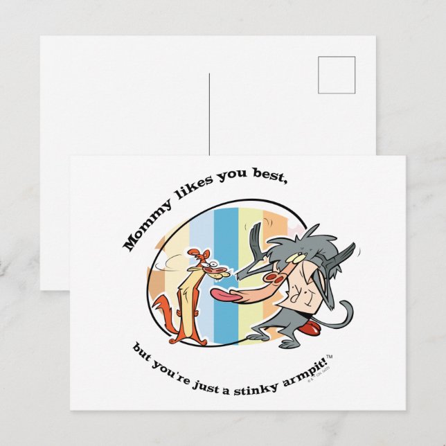 Weasel & Baboon "Mommy Likes You Best" Postcard (Front/Back)