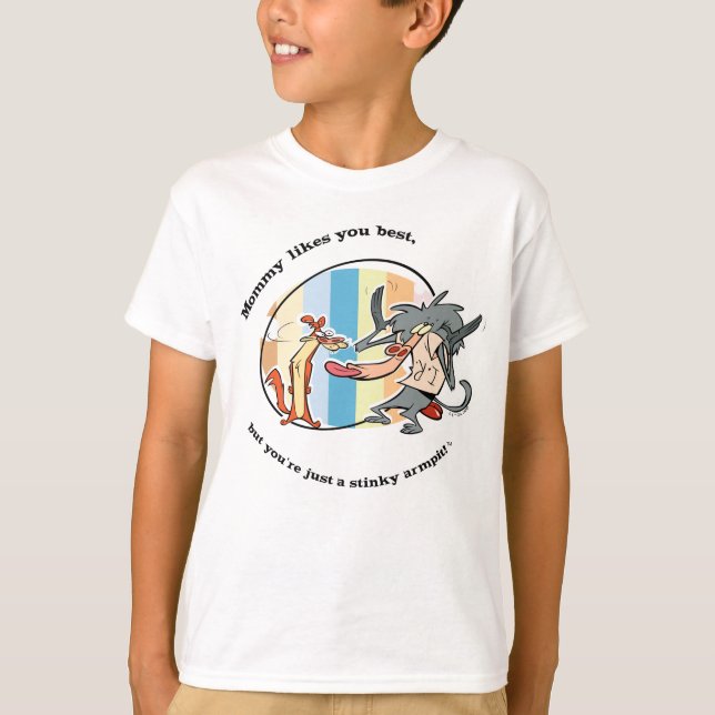 Weasel & Baboon "Mommy Likes You Best" T-Shirt (Front)