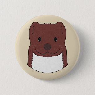 Weasel Face 2 Inch Round Button