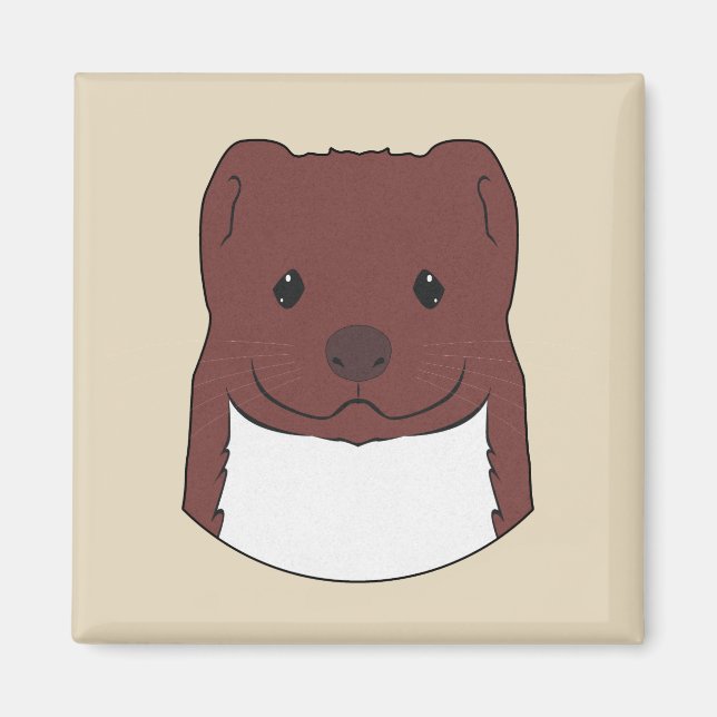 Weasel Face Magnet (Front)