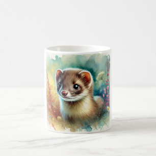 Weasel in Nature 290624AREF105 - Watercolor Coffee Mug