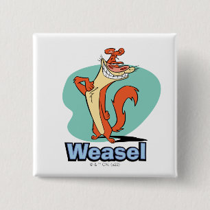 Weasel Proud Character Graphic 2 Inch Square Button