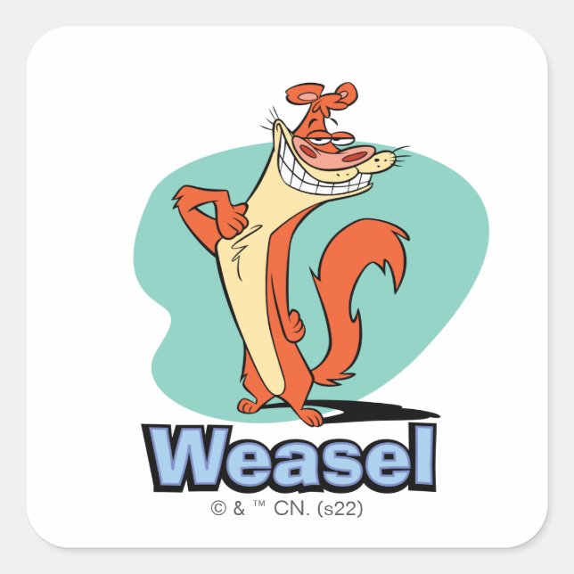 Weasel Proud Character Graphic Square Sticker (Front)
