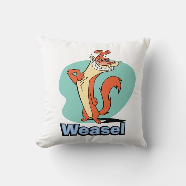 Weasel Proud Character Graphic Throw Pillow (Front)