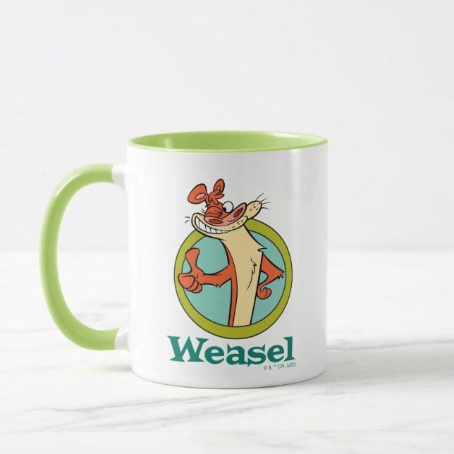 Weasel Thumbs Up Character Graphic Mug (Left)