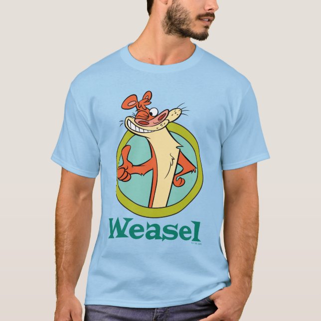 Weasel Thumbs Up Character Graphic T-Shirt (Front)