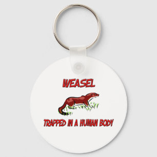 Weasel trapped in a human body keychain