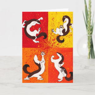 "Weasel War Dance" Greeting Card