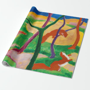 Weasels at Play by Franz Marc Wrapping Paper
