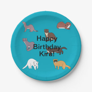 Weasels Birthday Paper Plate