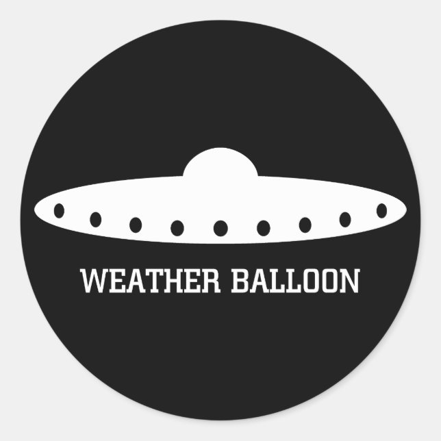 Weather Balloon UFO Classic Round Sticker (Front)