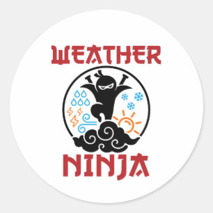 Weather Ninja Meteorologist Meteorology Weatherman Classic Round Sticker