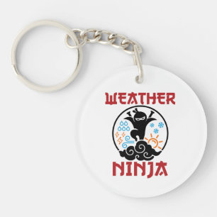 Weather Ninja Meteorologist Meteorology Weatherman Keychain