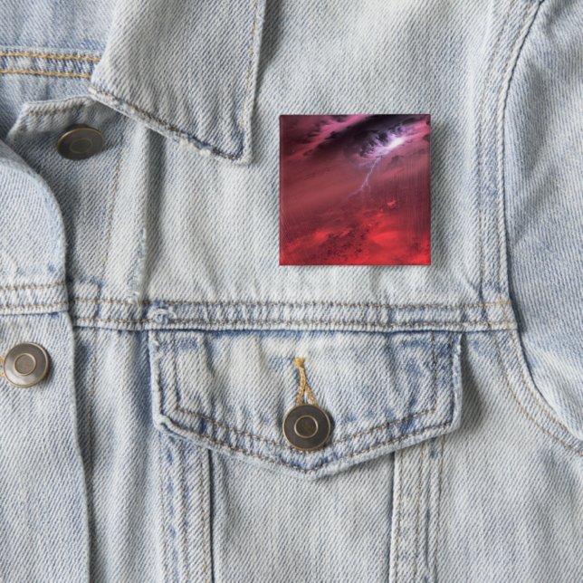 Weather On A Brown Dwarf Star. 2 Inch Square Button (In Situ)