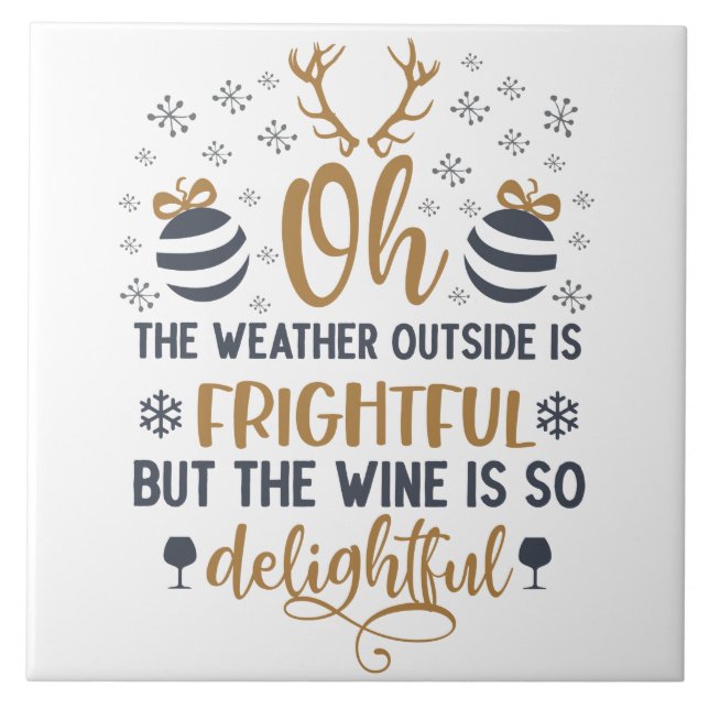 Weather Outside Is Frightful Word Art  Tile (Front)