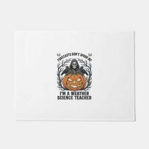 Weather Teacher Halloween Spooky Reaper Pumpkin De Doormat