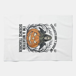 Weather Teacher Halloween Spooky Reaper Pumpkin De Kitchen Towel