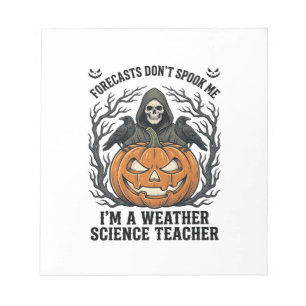Weather Teacher Halloween Spooky Reaper Pumpkin De Notepad