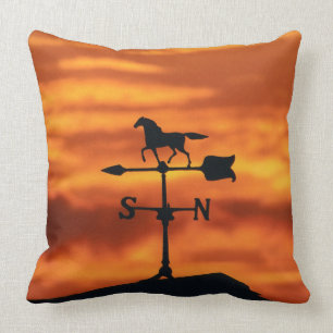 Weather Vane at Sunset Throw Pillow