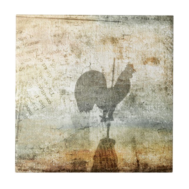 Weather Vane Rooster Tile (Front)