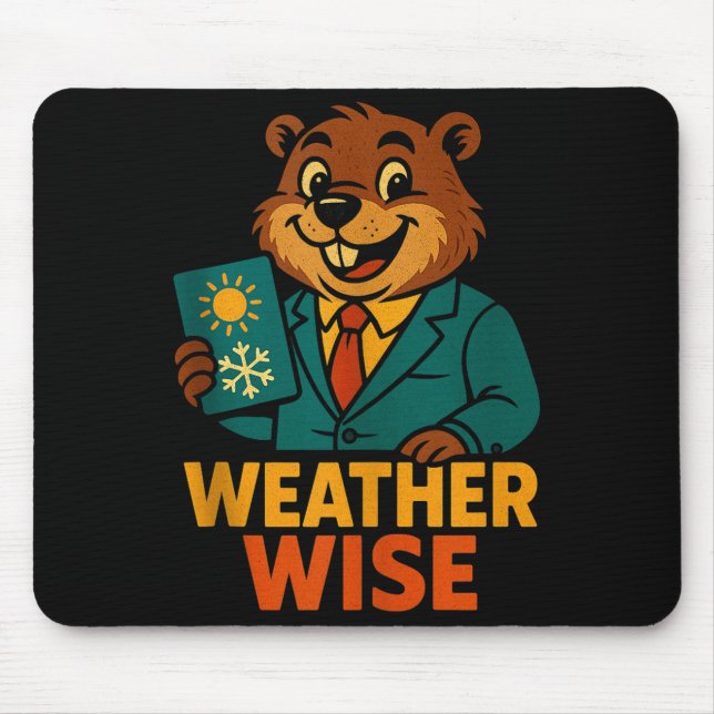 Weather Wise Groundhog Predictor Humor Tank Top  Mouse Pad (Front)