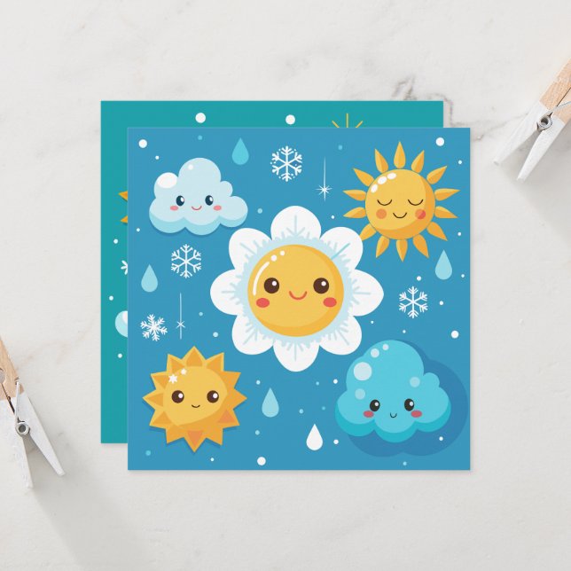 Weather Wonders Invitation (Front/Back In Situ)