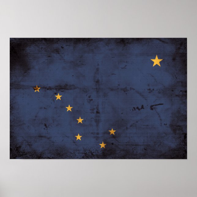 Weathered Alaska Flag Poster (Front)