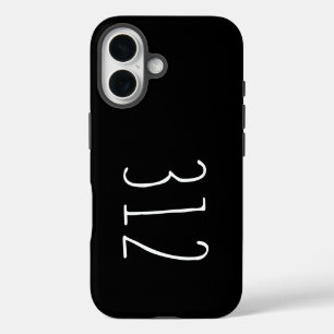 Weathered Area Code 312 (Chicago) iPhone 16 Case