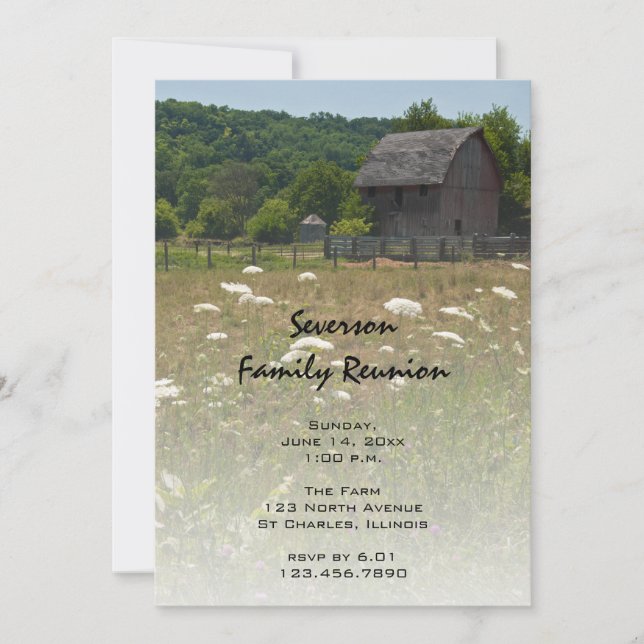 Weathered Barn Country Family Reunion Invitation (Front)