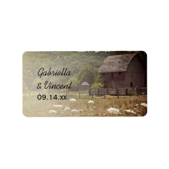 Weathered Barn Country Wedding Favour Tags (Front)