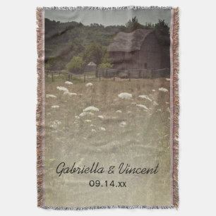Weathered Barn Country Wedding Keepsake Throw Blanket