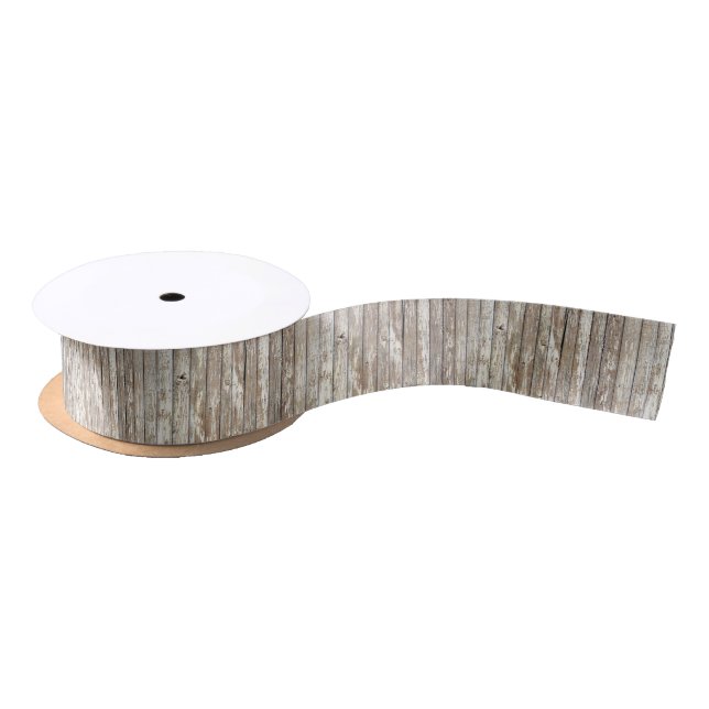 Weathered Barn Wood Satin Ribbon (Spool)