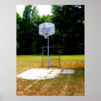 Weathered Basketball Court Poster