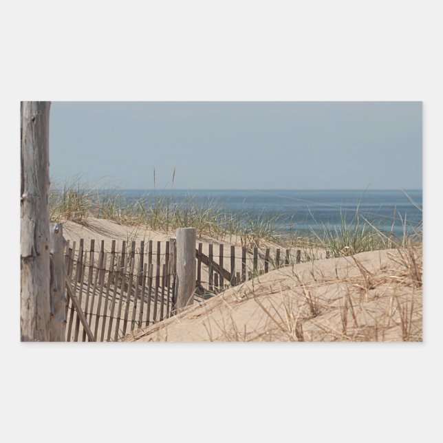 Weathered beach fence in the dunes sticker (Front)