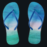 Weathered Beachy Blue Green Ocean Flip Flops<br><div class="desc">This design features a weathered ocean blue and green background. Click the customize button for options for adding text! Variations of this design, additional colours, as well as coordinating products are available in our shop, zazzle.com/store/doodlelulu. Contact us if you need this design applied to a specific product to create your...</div>