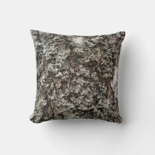 Weathered birch bark throw pillow
