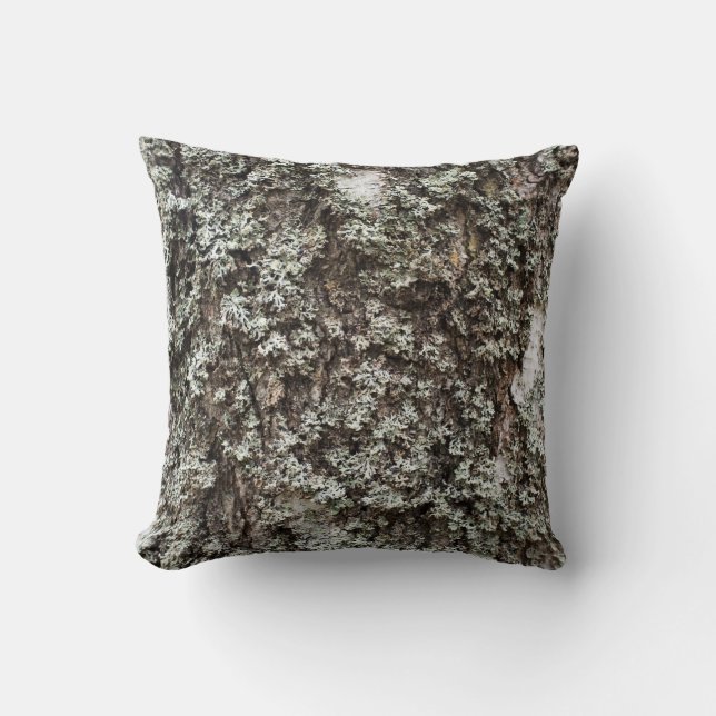 Weathered birch bark throw pillow (Front)
