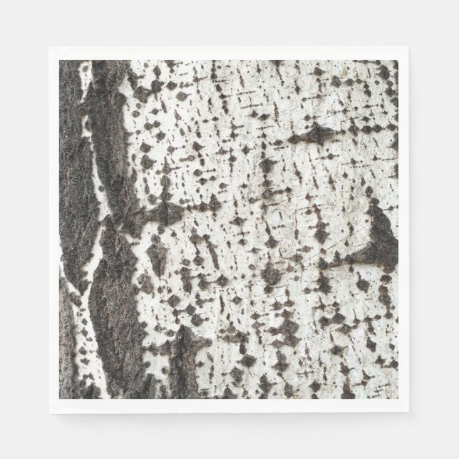 Weathered birch trunk napkin (Front)