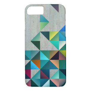 Weathered Blonde Wood Colourful Triangles Case-Mate iPhone Case