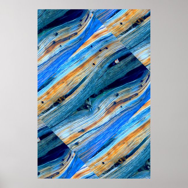 weathered blue barn board poster (Front)