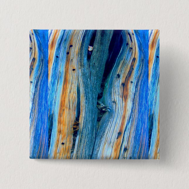 weathered blue barnboard 2 inch square button (Front)