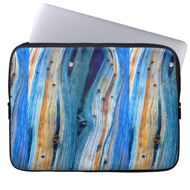 weathered blue barnboards laptop sleeve (Front)