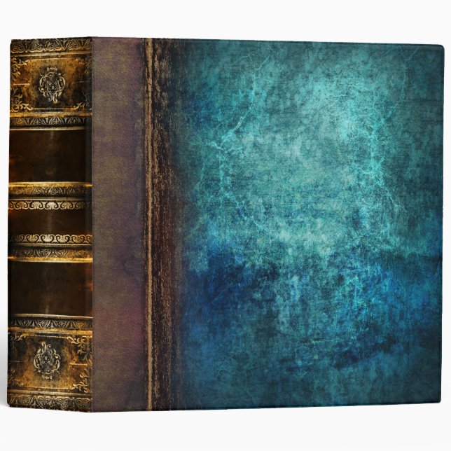 Weathered Blue Grunge Ancient Tome Binder (Front/Spine)