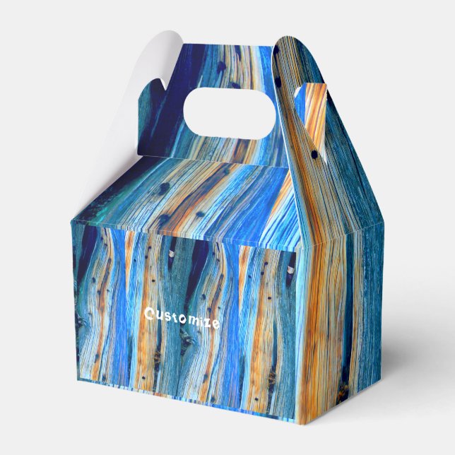 weathered blue wood favor box (Front Side)