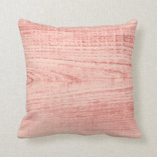 Weathered Board In Peach  Throw Pillow