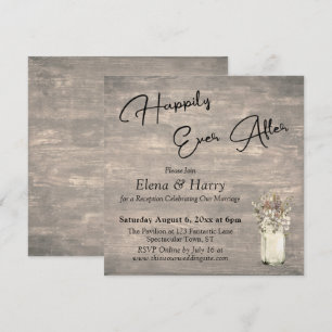 Weathered Boards Wildflowers Happily Ever After Invitation