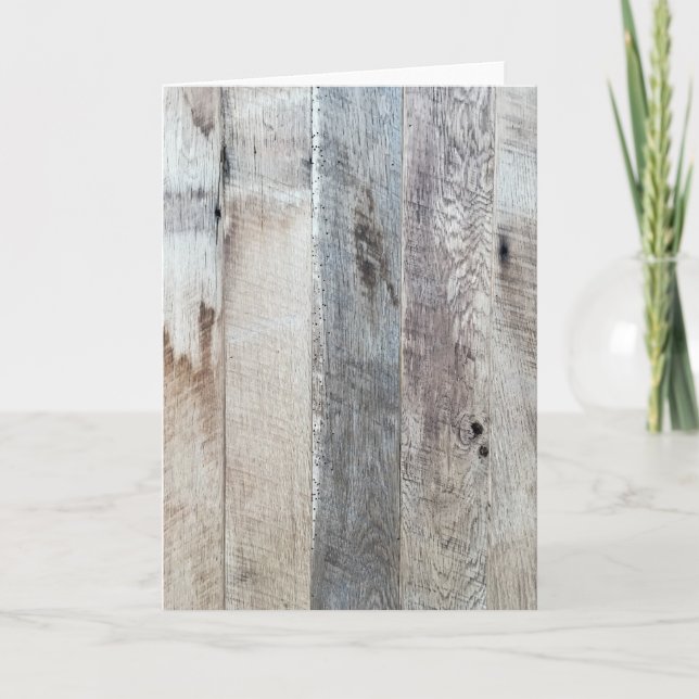 Weathered Boards Wood Plank Background Texture Card (Front)