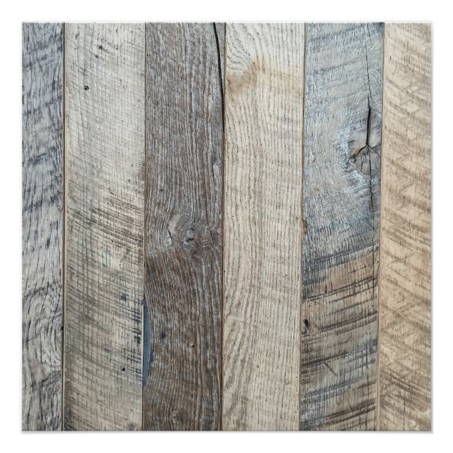 Weathered Boards Wood Plank Background Texture Poster (Front)